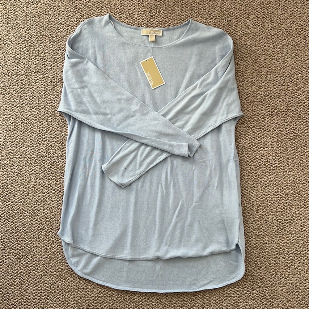 Light Blue Michael Kors Dolphin Hem Sweater